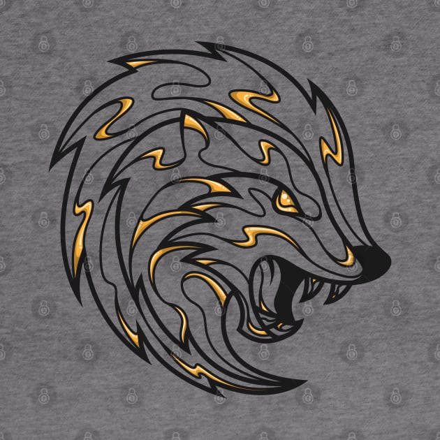 yellow and black loyal badger. line by FamiFriki_V